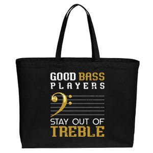 Bass Clef Funny Bass Player Gift Bass Guitar Cotton Canvas Jumbo Tote