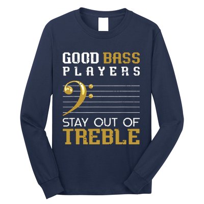 Bass Clef Funny Bass Player Gift Bass Guitar Long Sleeve Shirt