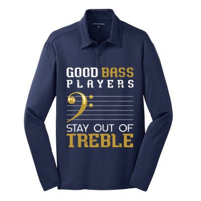 Bass Clef Funny Bass Player Gift Bass Guitar Silk Touch Performance Long Sleeve Polo