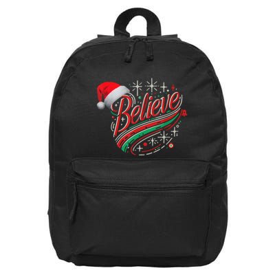 Believe Christmas Festive Holiday Design 16 in Basic Backpack