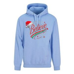 Believe Christmas Festive Holiday Design Unisex Surf Hoodie