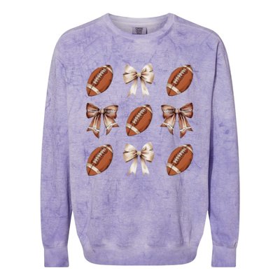 Brown Coquette Football Football Mom Sports Mom Colorblast Crewneck Sweatshirt