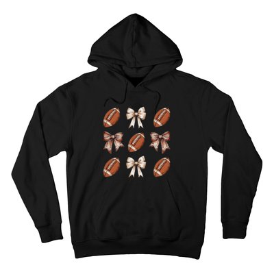 Brown Coquette Football Football Mom Sports Mom Hoodie