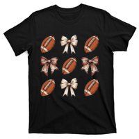 Brown Coquette Football Football Mom Sports Mom T-Shirt