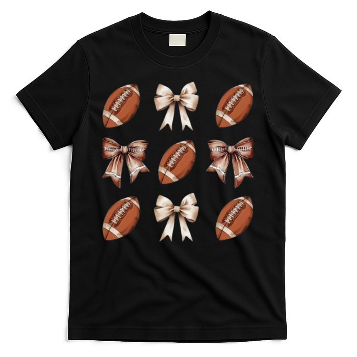 Brown Coquette Football Football Mom Sports Mom T-Shirt