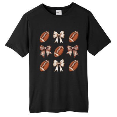 Brown Coquette Football Football Mom Sports Mom Tall Fusion ChromaSoft Performance T-Shirt