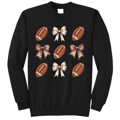 Brown Coquette Football Football Mom Sports Mom Tall Sweatshirt