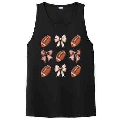 Brown Coquette Football Football Mom Sports Mom PosiCharge Competitor Tank