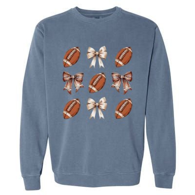 Brown Coquette Football Football Mom Sports Mom Garment-Dyed Sweatshirt