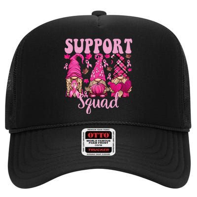 Breast Cancer For Gnomes Support Squad Gnomies High Crown Mesh Back Trucker Hat