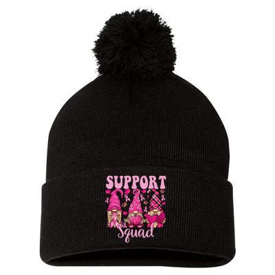 Breast Cancer For Gnomes Support Squad Gnomies Pom Pom 12in Knit Beanie