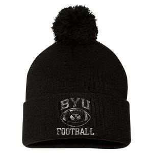 Byu C.O.U.G.A.R.S Football Intensity Blue Pom Pom 12in Knit Beanie