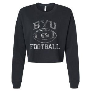 Byu C.O.U.G.A.R.S Football Intensity Blue Cropped Pullover Crew