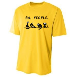 Black Ca Funny Ew People Meowy Cat Lovers Gift Performance Sprint T-Shirt