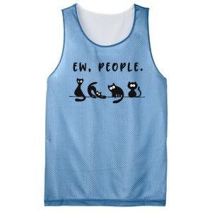 Black Ca Funny Ew People Meowy Cat Lovers Gift Mesh Reversible Basketball Jersey Tank