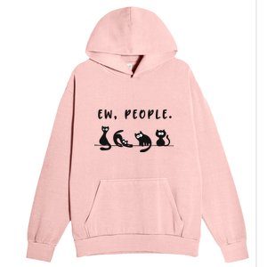 Black Ca Funny Ew People Meowy Cat Lovers Gift Urban Pullover Hoodie