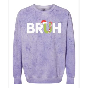 Bruh Christmas Funny Christmas Colorblast Crewneck Sweatshirt