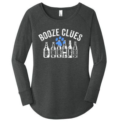 Booze Clues Funny Drinking Vintage Adult Humor Women's Perfect Tri Tunic Long Sleeve Shirt