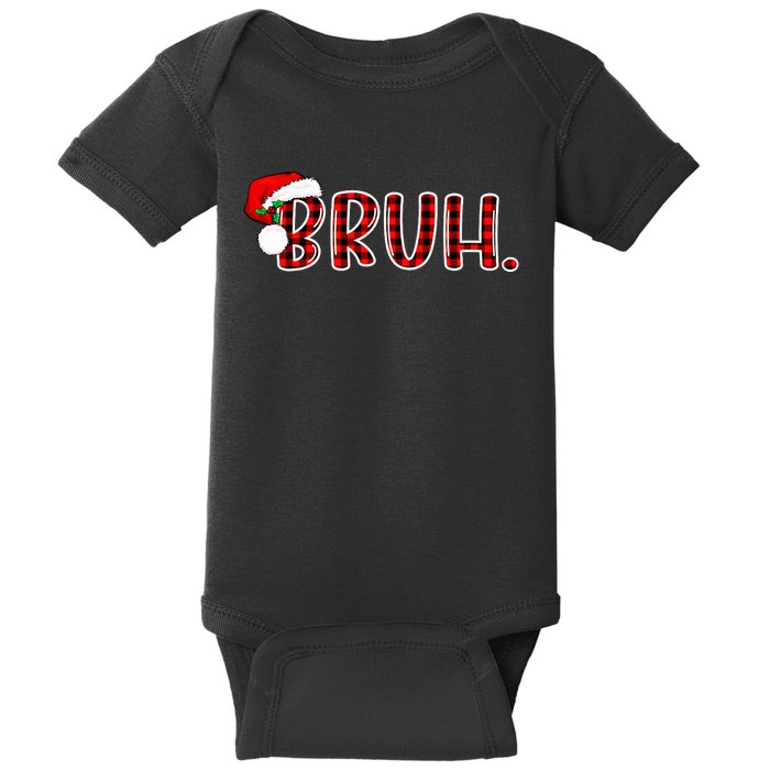 Bruh Christmas Funny Christmas Baby Bodysuit