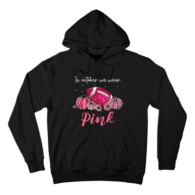 Breast Cancer Football Pink Sunflower Pumpkin Hoodie