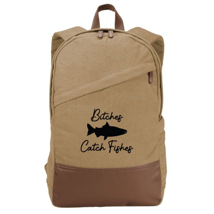 Bitches Catch Fishes Cotton Canvas Backpack