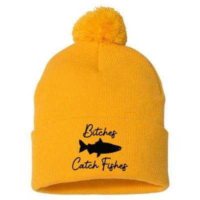 Bitches Catch Fishes Pom Pom 12in Knit Beanie