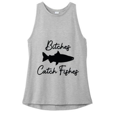 Bitches Catch Fishes Ladies PosiCharge Tri-Blend Wicking Tank