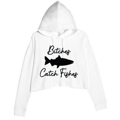 Bitches Catch Fishes Crop Fleece Hoodie