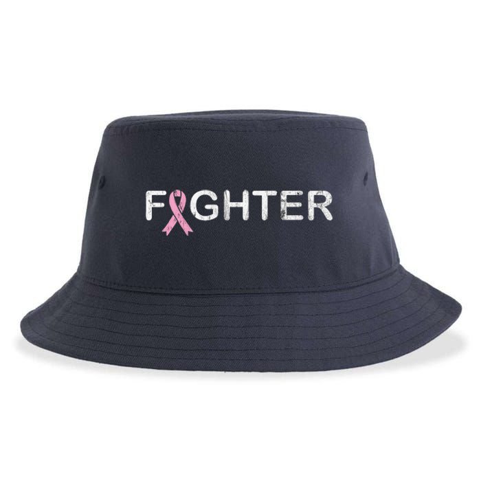 Breast Cancer Fighter World Cancer Day Pink Ribbon Sustainable Bucket Hat