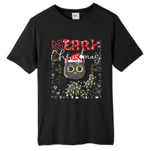 Black Cat Funny Xmas Light Kawaii Cat Lovers Merry Christmas Gift Tall Fusion ChromaSoft Performance T-Shirt