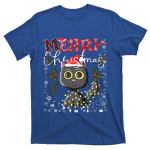 Black Cat Funny Xmas Light Kawaii Cat Lovers Merry Christmas Gift T-Shirt