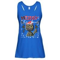 Black Cat Funny Xmas Light Kawaii Cat Lovers Merry Christmas Gift Ladies Essential Flowy Tank