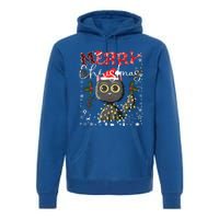 Black Cat Funny Xmas Light Kawaii Cat Lovers Merry Christmas Gift Premium Hoodie