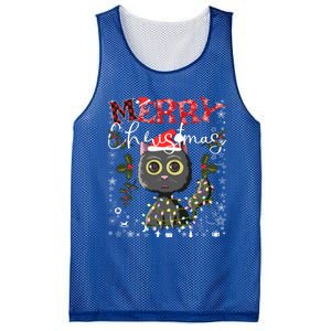 Black Cat Funny Xmas Light Kawaii Cat Lovers Merry Christmas Gift Mesh Reversible Basketball Jersey Tank