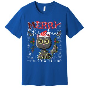 Black Cat Funny Xmas Light Kawaii Cat Lovers Merry Christmas Gift Premium T-Shirt