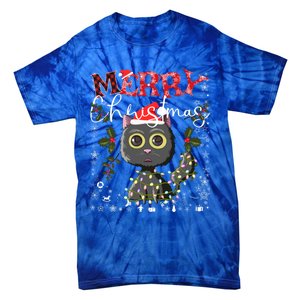 Black Cat Funny Xmas Light Kawaii Cat Lovers Merry Christmas Gift Tie-Dye T-Shirt