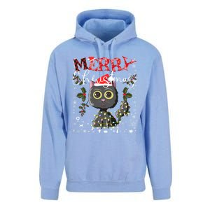 Black Cat Funny Xmas Light Kawaii Cat Lovers Merry Christmas Gift Unisex Surf Hoodie