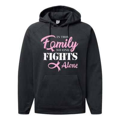 Breast Cancer Fight Cancer Ribbon Performance Fleece Hoodie