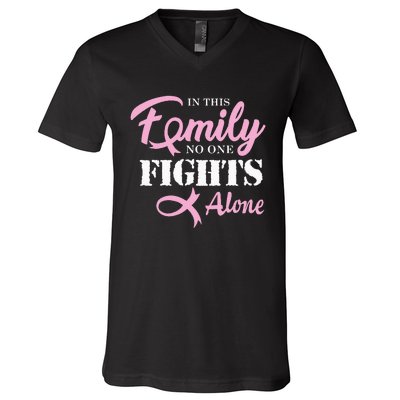 Breast Cancer Fight Cancer Ribbon V-Neck T-Shirt