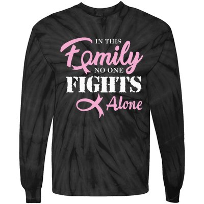 Breast Cancer Fight Cancer Ribbon Tie-Dye Long Sleeve Shirt