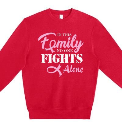 Breast Cancer Fight Cancer Ribbon Premium Crewneck Sweatshirt