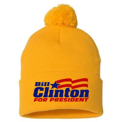 Bill Clinton For President Campaign Pom Pom 12in Knit Beanie