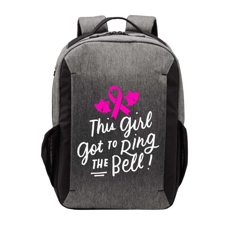 Breast Cancer Funny This Girl Got To Ring The Bell Chemo Grad Vector Backpack