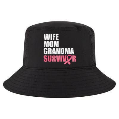 Breast Cancer Fighter  Wife Mom Grandma Survivor Cool Comfort Performance Bucket Hat