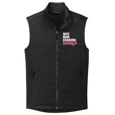 Breast Cancer Fighter  Wife Mom Grandma Survivor Collective Smooth Fleece Vest