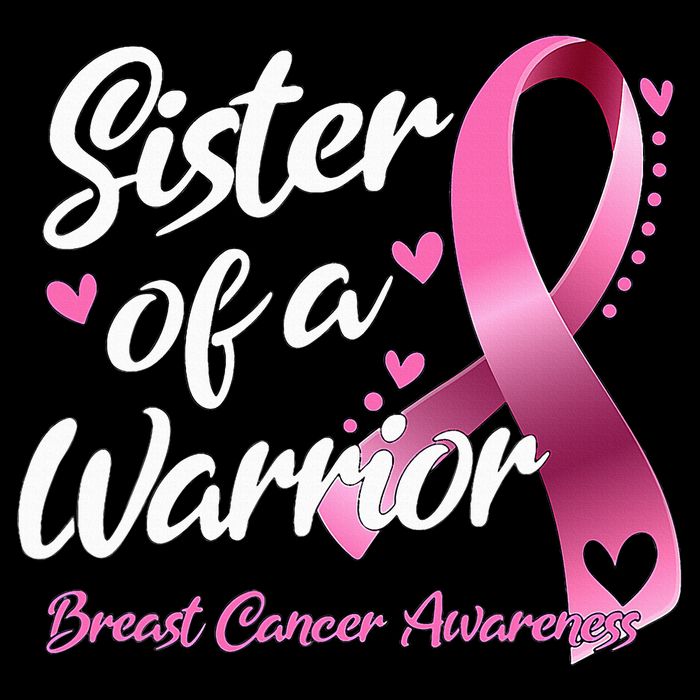 Breast Cancer Fighter Awareness Sister Of A Warrior Drawstring Bag