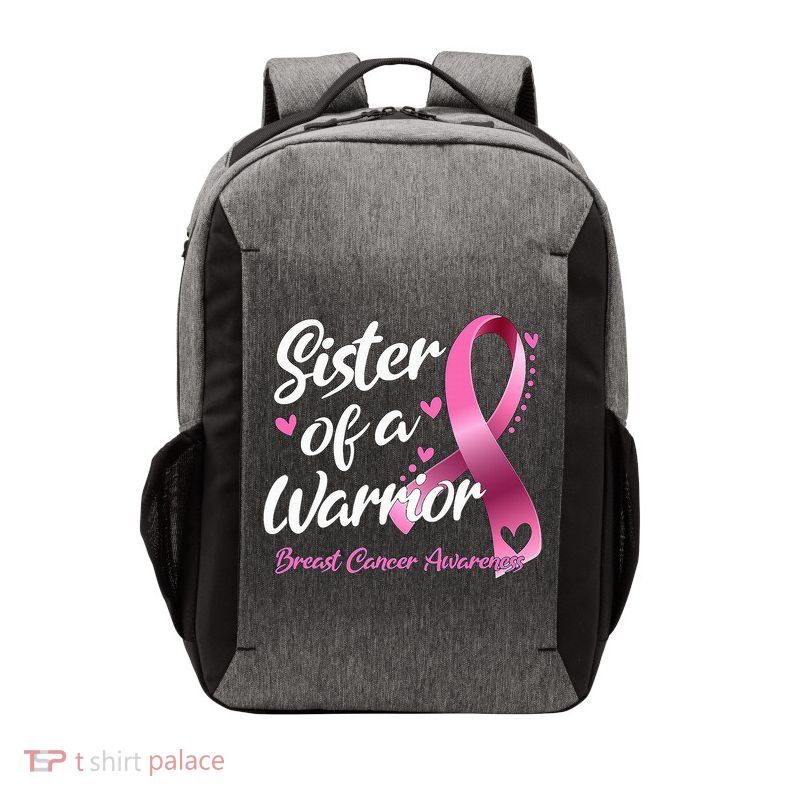 Breast Cancer Fighter Awareness Sister Of A Warrior Vector Backpack