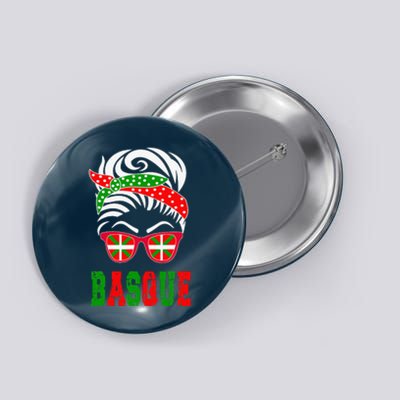 Basque Country Flag Basque Girl Button