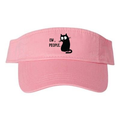 Black Cat Funny Ew People Meow Kitty Valucap Bio-Washed Visor