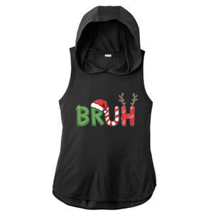 Bruh Christmas Funny Christmas Ladies PosiCharge Tri-Blend Wicking Draft Hoodie Tank